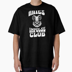 Aries Impulse Club - Horoscope Zodiac Astrology Retro Art Oversized T-Shirt