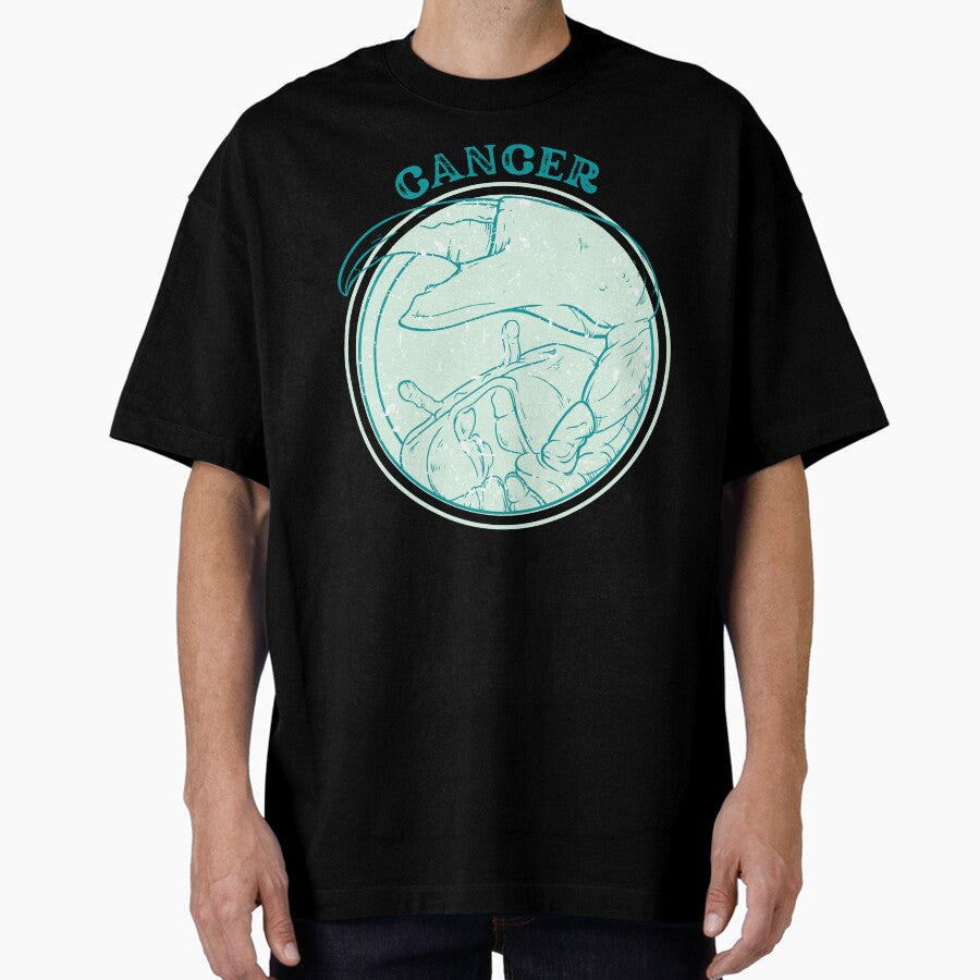 Cancer distressed green, zodiac sign Oversized T-Shirt