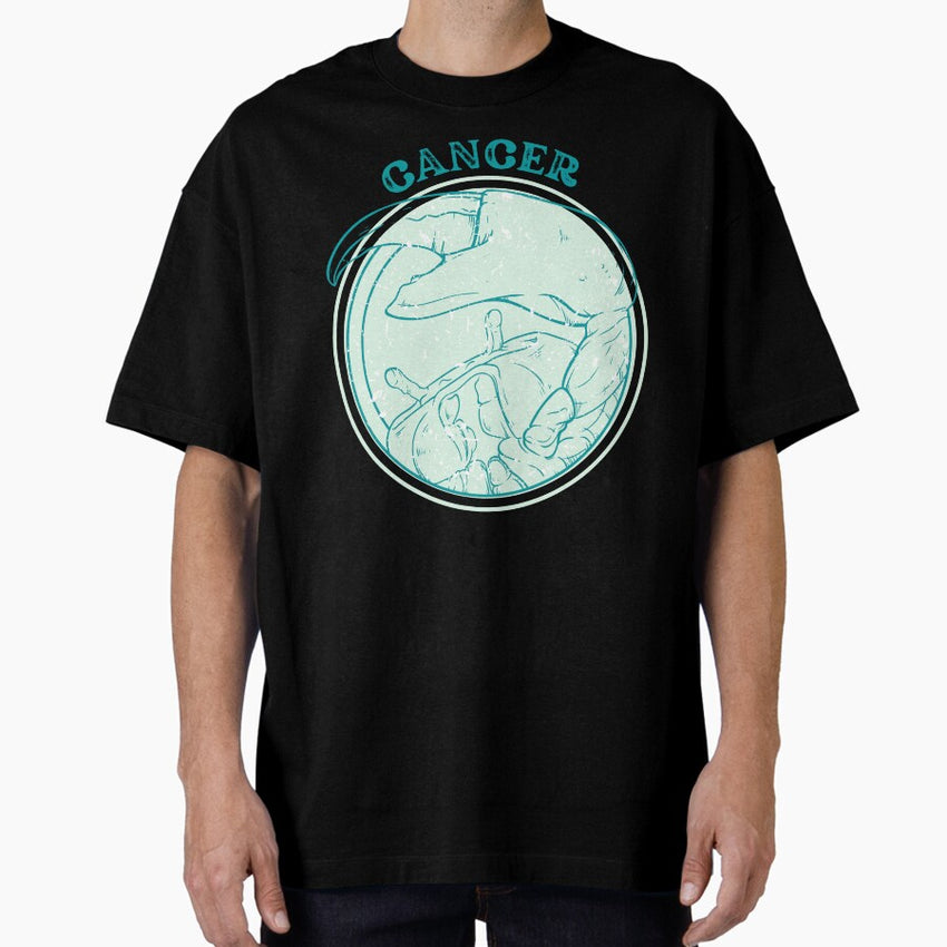 Cancer distressed green, zodiac sign Oversized T-Shirt
