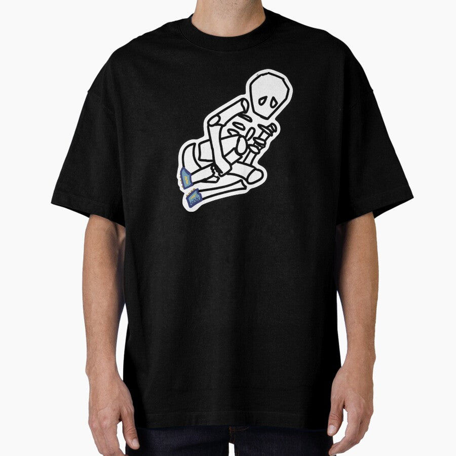 #015 Skeleton Soccer Injury Oversized T-Shirt