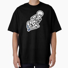 #015 Skeleton Soccer Injury Oversized T-Shirt