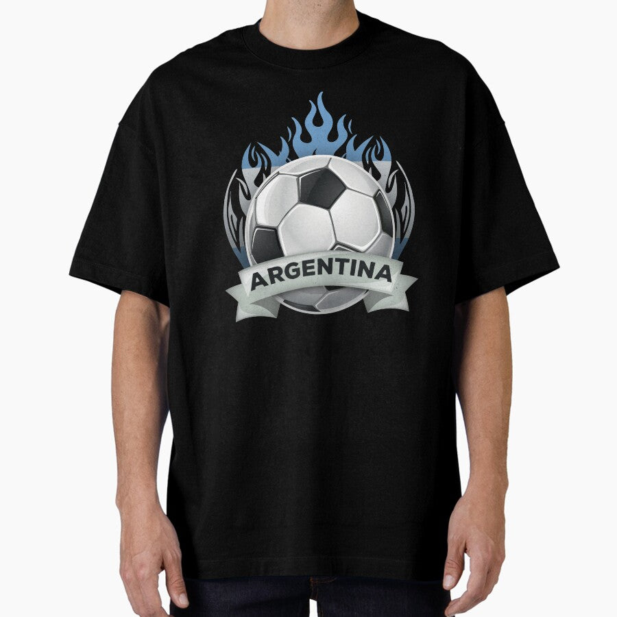 Argentina Cheer Soccer 2018 Football Argentinian Flag Oversized T-Shirt