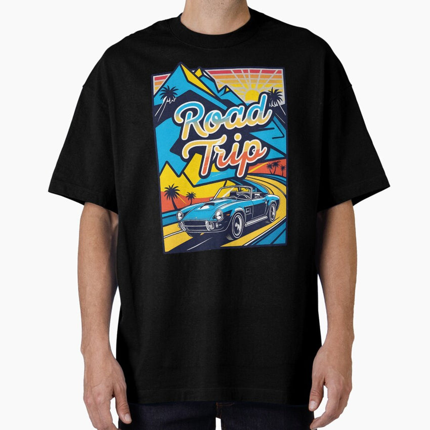 Adventure Awaits Road Trip Vibes Explore The Open Road Oversized T Shirt