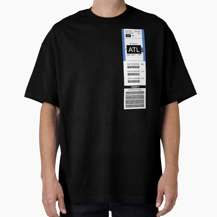 Atlanta Atl Airport Luggage Tag Oversized T Shirt