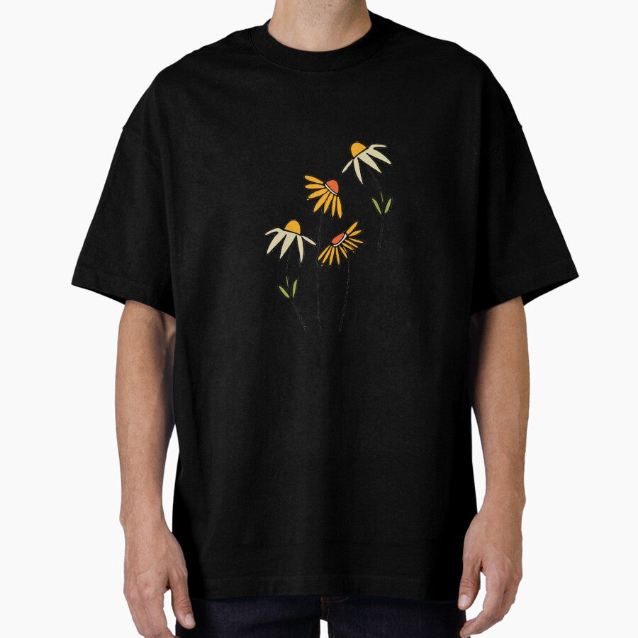 Wild floral Mustard Oversized T-Shirt