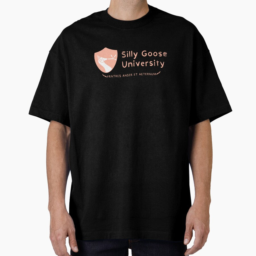 Silly Goose University Coral Oversized T Shirt