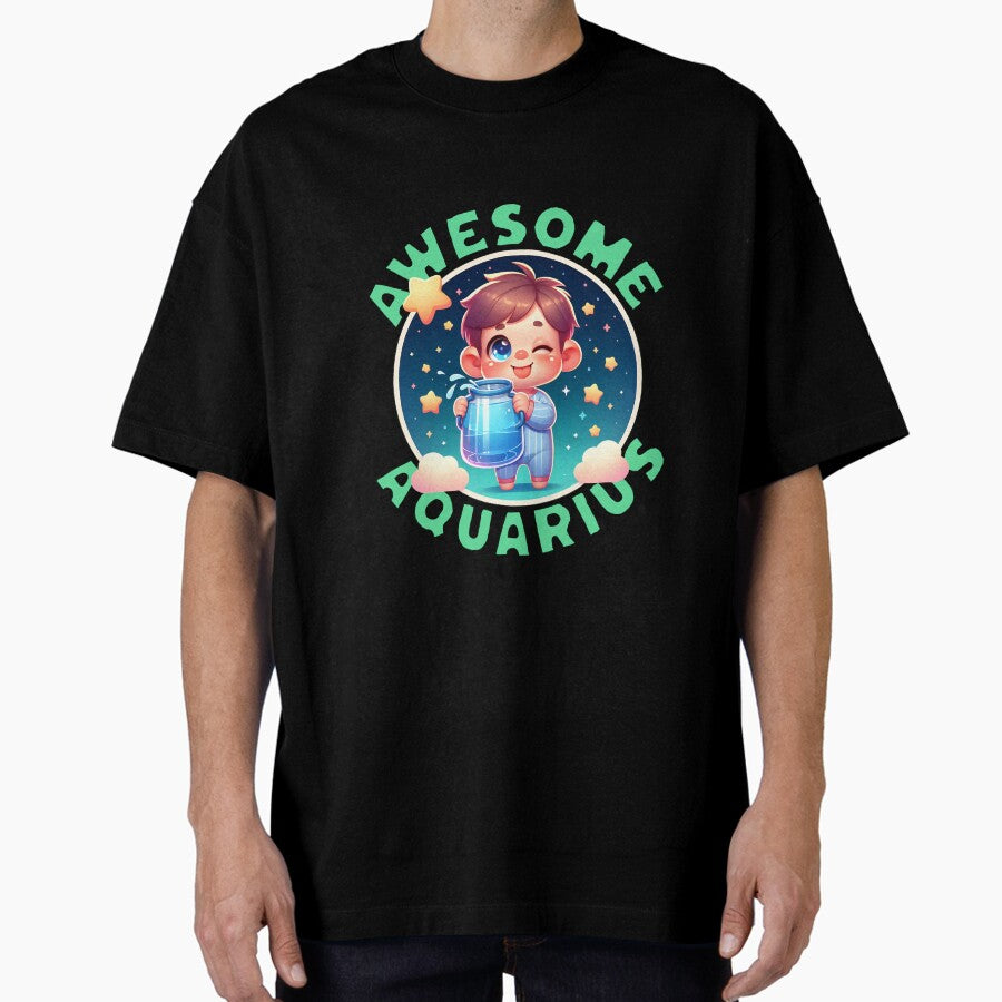 Cute Zodiac Aquarius Oversized T-Shirt