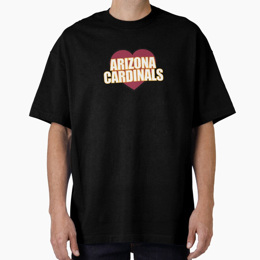 Arizona Cardinals Heart Oversized T-Shirt