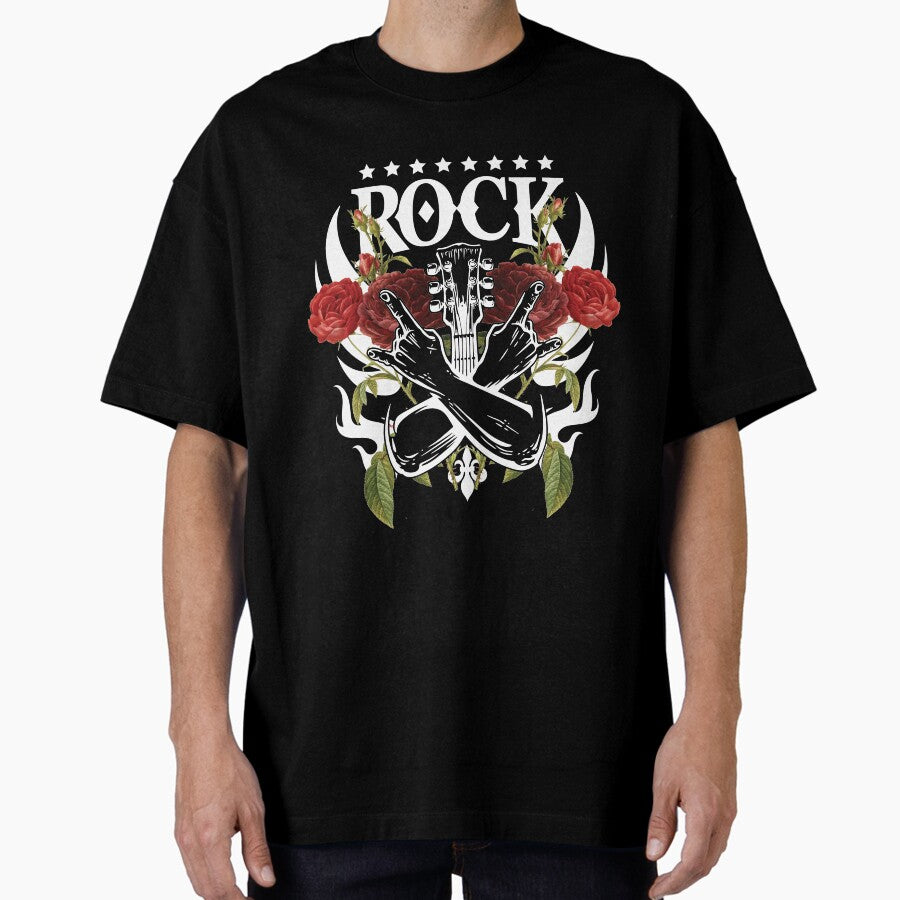 rock n roll graphic tee Oversized T-Shirt