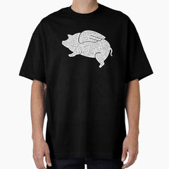 Flying Pig Oversized T Shirt