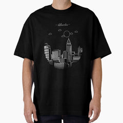 Atlanta, Georgia City Skyline Silhouette Oversized T-Shirt