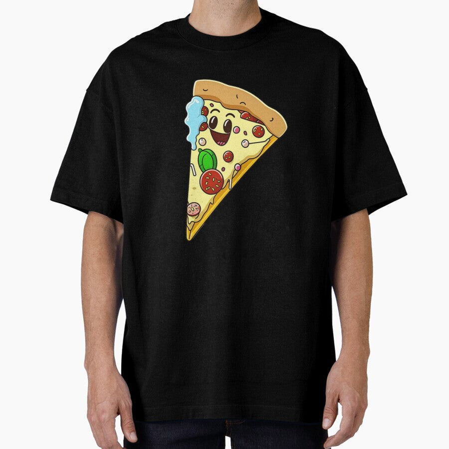 Funny Pizza Slice Love Statement Design Oversized T-Shirt