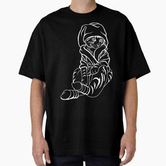 Cat in clothes stickers ,pet lovers. Oversized T-Shirt