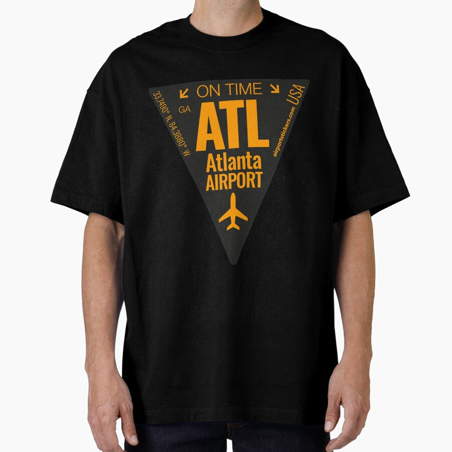 Atl Airport Ga Tasty Orange Oversized T Shirt