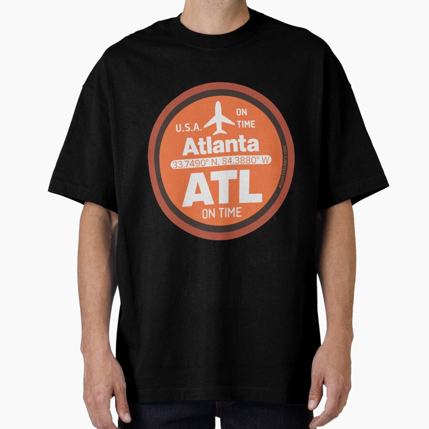 Atlanta airport design 80's style Oversized T-Shirt