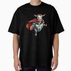 Angry Cow Superhero Oversized T-Shirt