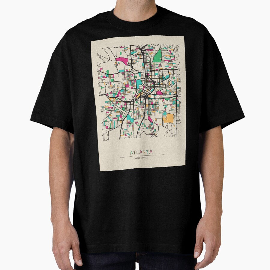 Atlanta Georgia Street Map Oversized T Shirt