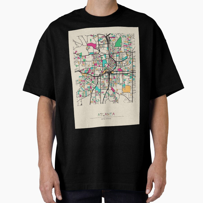 Atlanta, Georgia Street Map Oversized T-Shirt