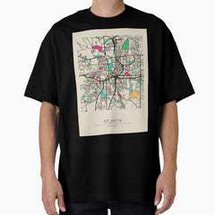 Atlanta, Georgia Street Map Oversized T-Shirt