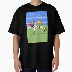 American football player stays with the ball Oversized T-Shirt