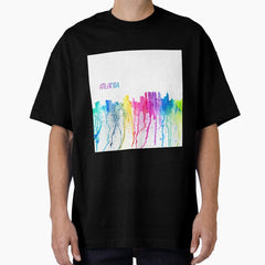 Atlanta Skyline Silhouette on Impressionistic Blast - Dream Cities Series Oversized T-Shirt