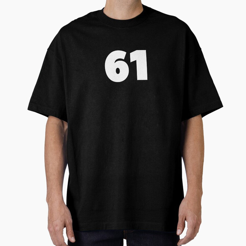 61 Number Art Football Soccer Player Number Gift Oversized T-Shirt