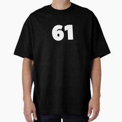 61 Number Art Football Soccer Player Number Gift Oversized T-Shirt