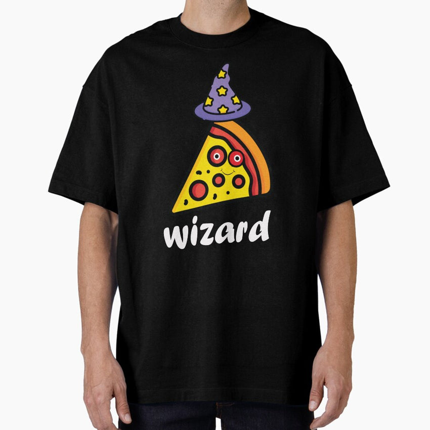 pizza wizard funny foood Oversized T-Shirt