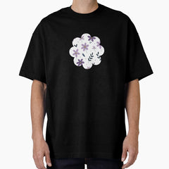 Purple Flower Pattern Oversized T-Shirt