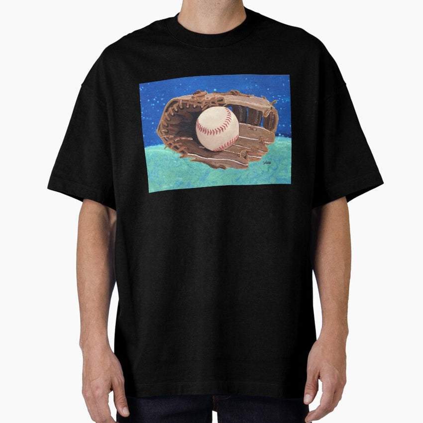 Baseball & Glove painting Oversized T-Shirt