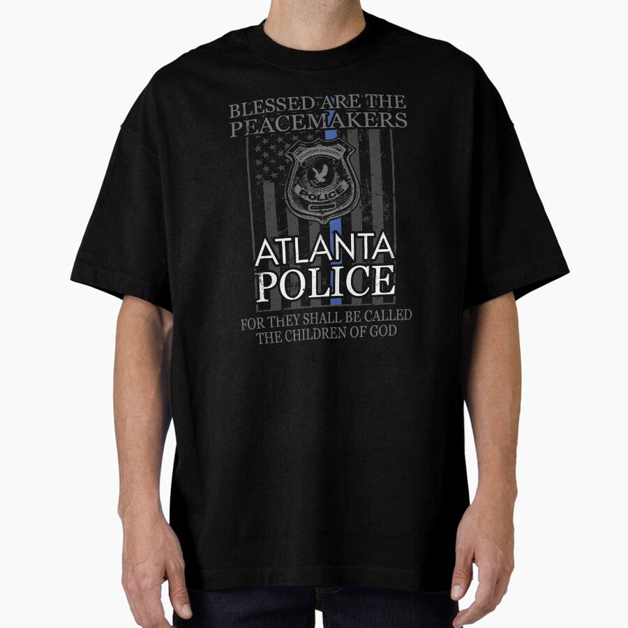 Atlanta Police Support Saint Michael Police Officer Prayer Oversized T-Shirt