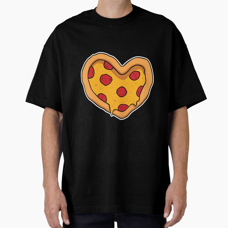 Pizza Heart Shaped Pizza Cute Pizza Lover Cute Gift Idea Oversized T-Shirt