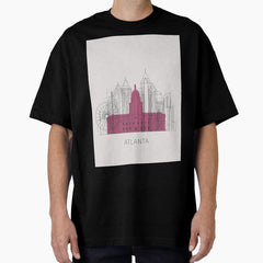 Atlanta Landmarks Poster Oversized T-Shirt