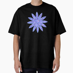 Blue and Violet Flowers Design Oversized T-Shirt