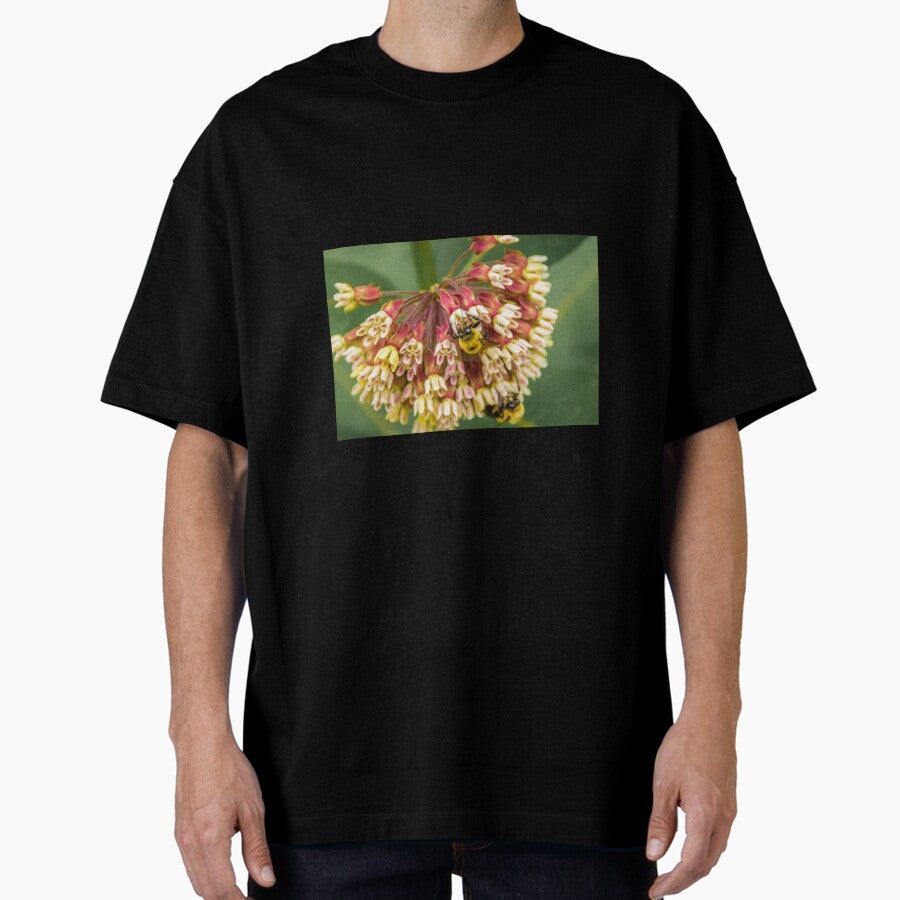 Honey Bees on a Flower Oversized T-Shirt