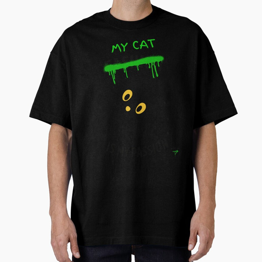 My CAT is my passion: Cat lover (black) Oversized T-Shirt
