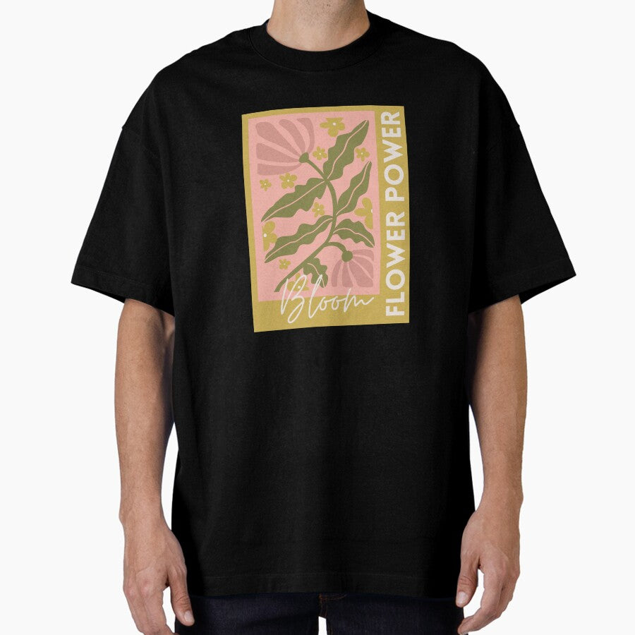 Retro Vintage Geometrics 80s Y2k Design Trendy Flower T-shirt Sticker Oversized T-Shirt