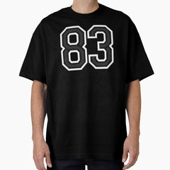 83 Black Jersey Sports Number eighty-three Football 83 Oversized T-Shirt