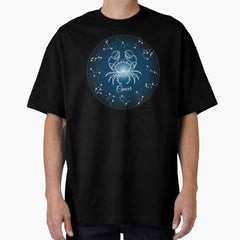 Cancer: Zodiac Constellation Circle Star Sign Oversized T-Shirt
