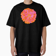 CHRYSANTHEMUMS Abstract Big Flower Summer Bright Floral - Fuchsia Pink Orange Yellow Violet Purple - UnBlink Studio by Jackie Tahara Oversized T-Shirt