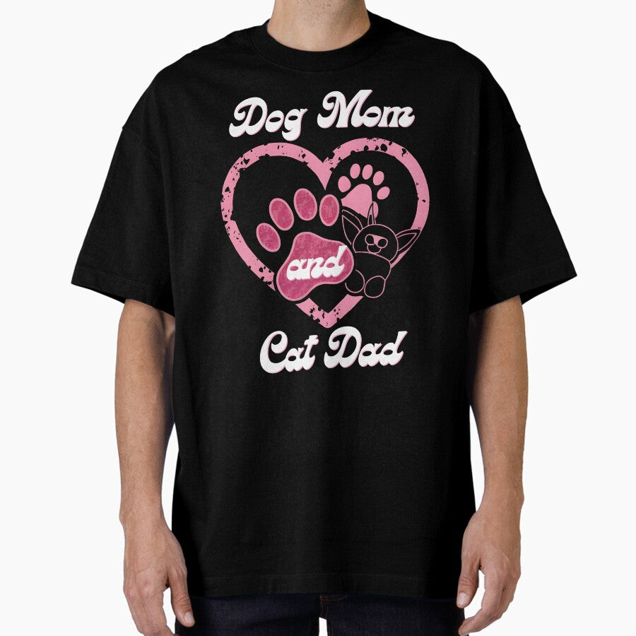 Custom Dog Mom and Cat Dad Shirts/Design Your Own Pet-Inspired Apparel Oversized T-Shirt