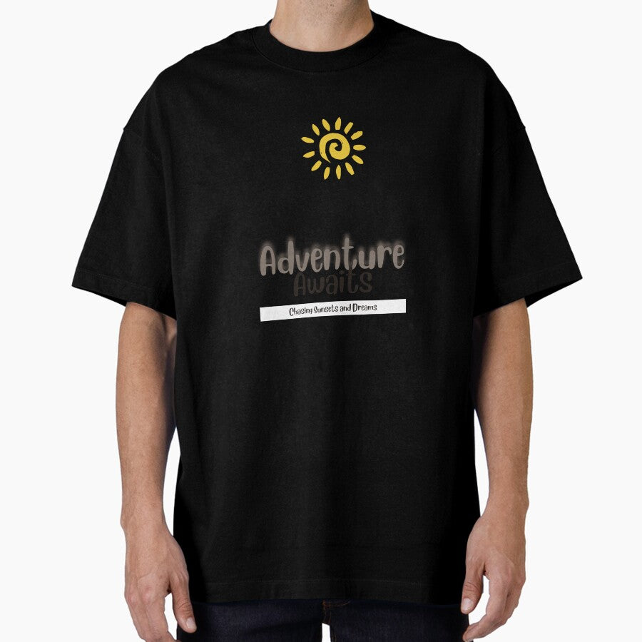Adventure Awaits Chasing Sunsets And Dreams Travel Explore The World Oversized T Shirt