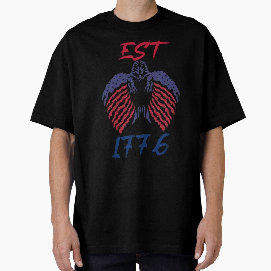 American patriot flag est 1776 eagle Oversized T-Shirt