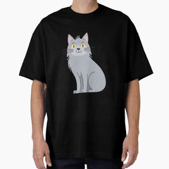 Cat Mom - Grey Oversized T-Shirt