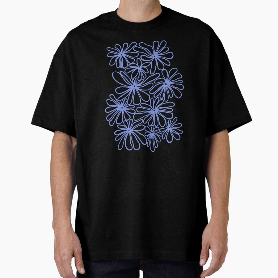 Abstract Purple Flower Painting | by Julia Healy Oversized T-Shirt