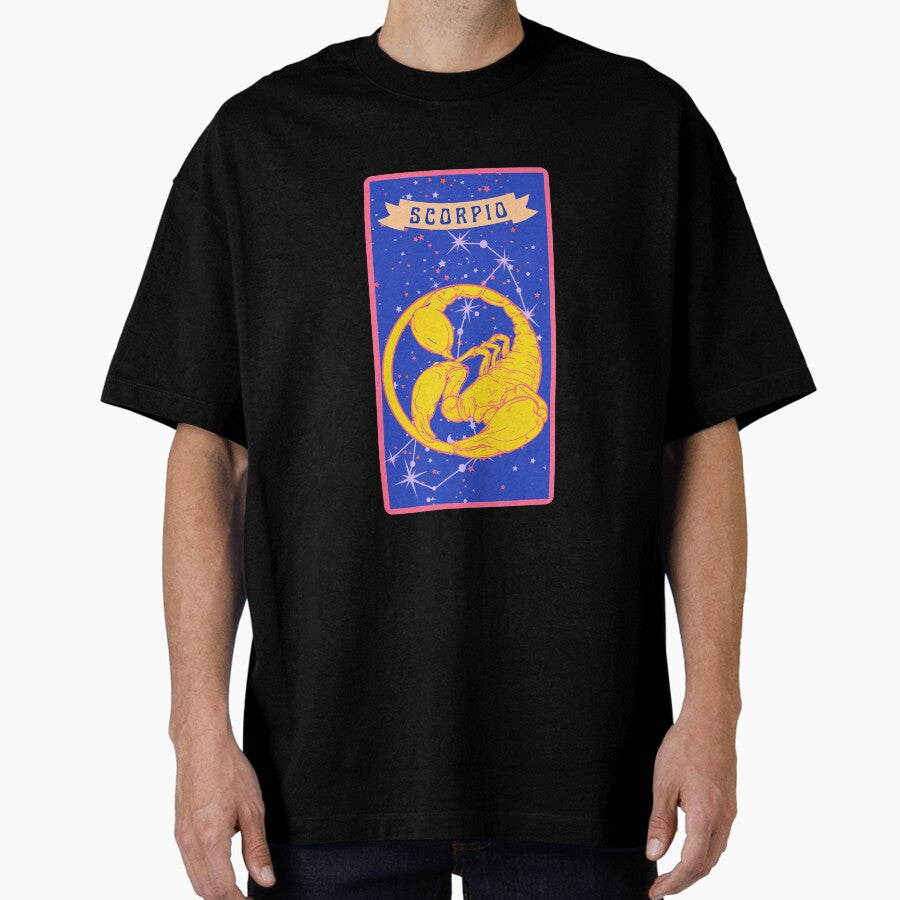 Scorpio Zodiac Tarot Card Oversized T-Shirt