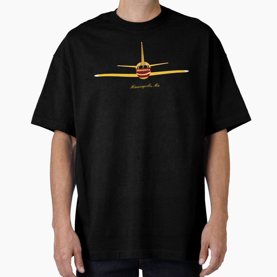 Minneapolis Minnesota MN Airplane Logo Oversized T-Shirt