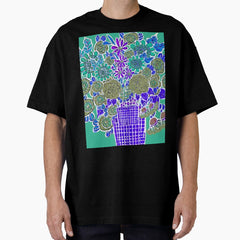 Digital Doppleganger. Floodle watercolour teal Oversized T-Shirt
