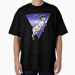 Aries Star Sign Geometric Ram Oversized T Shirt