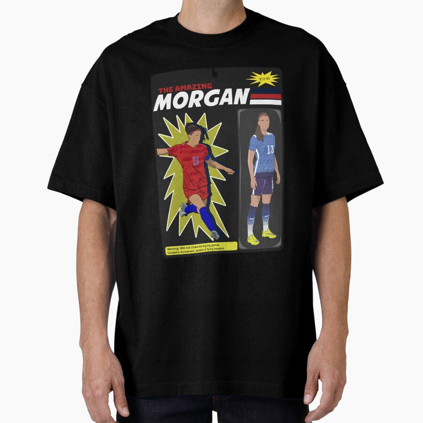 Alex Morgan Retro Superhero Action Figure USWNT Oversized T-Shirt